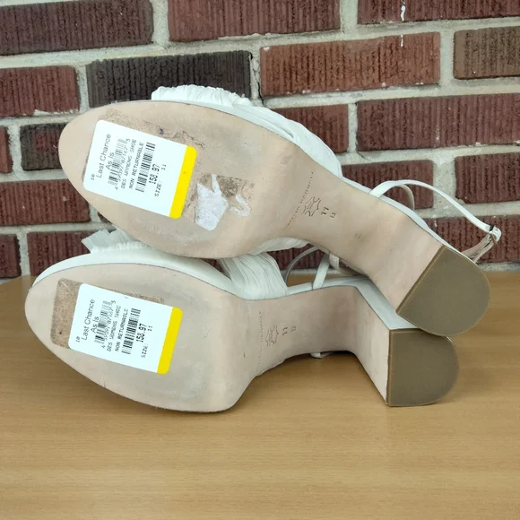 NWT Loeffler Randall Natalia Bow Platform Heels in Pearl Sz. 11